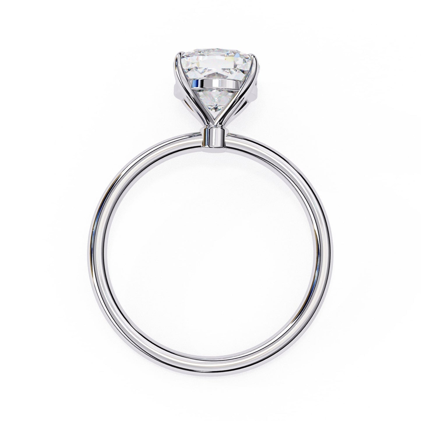 Cushion Cut Diamond Solitaire Ring With Gold Band