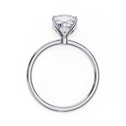 Cushion Cut Diamond Solitaire Ring With Gold Band