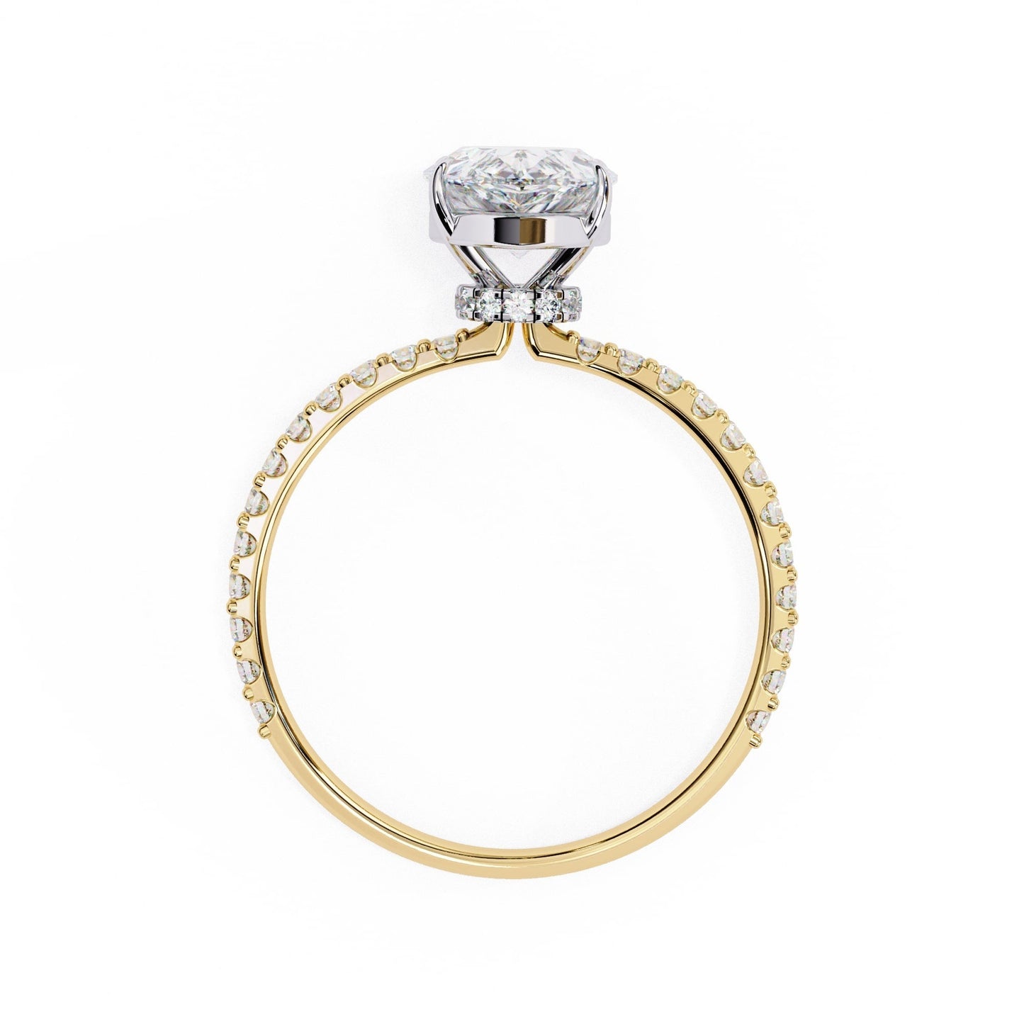 Pear Diamond Solitaire Accent Engagement Ring