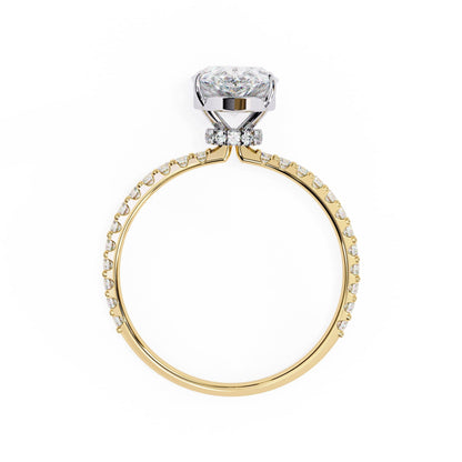 Pear Diamond Solitaire Accent Engagement Ring