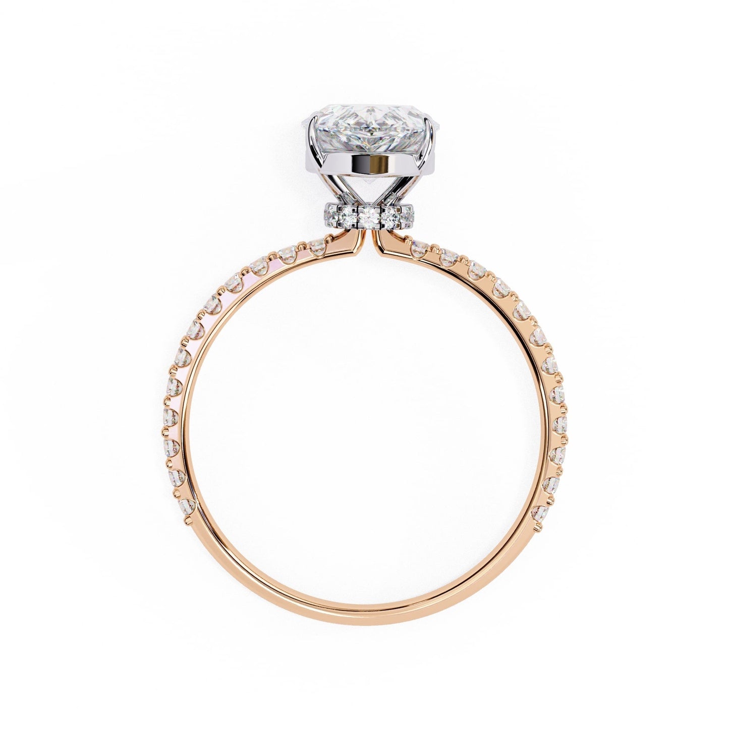 Pear Diamond Solitaire Accent Engagement Ring