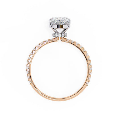 Pear Diamond Solitaire Accent Engagement Ring