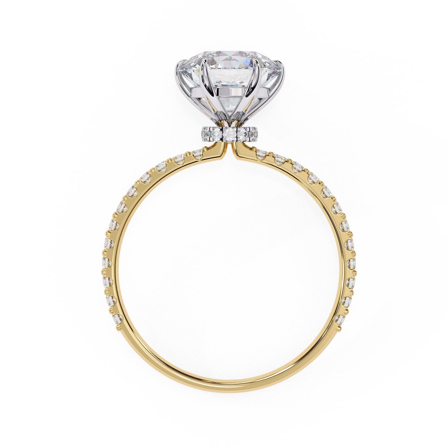 Round Diamond Solitaire Accent Engagement Ring