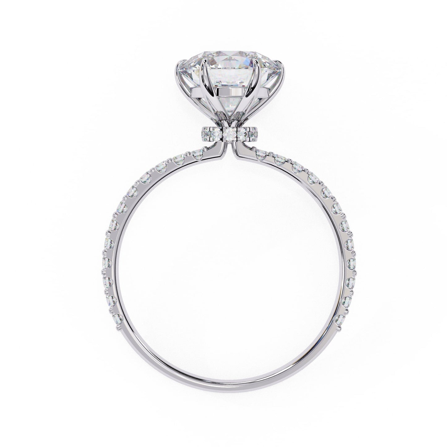 Round Diamond Solitaire Accent Engagement Ring