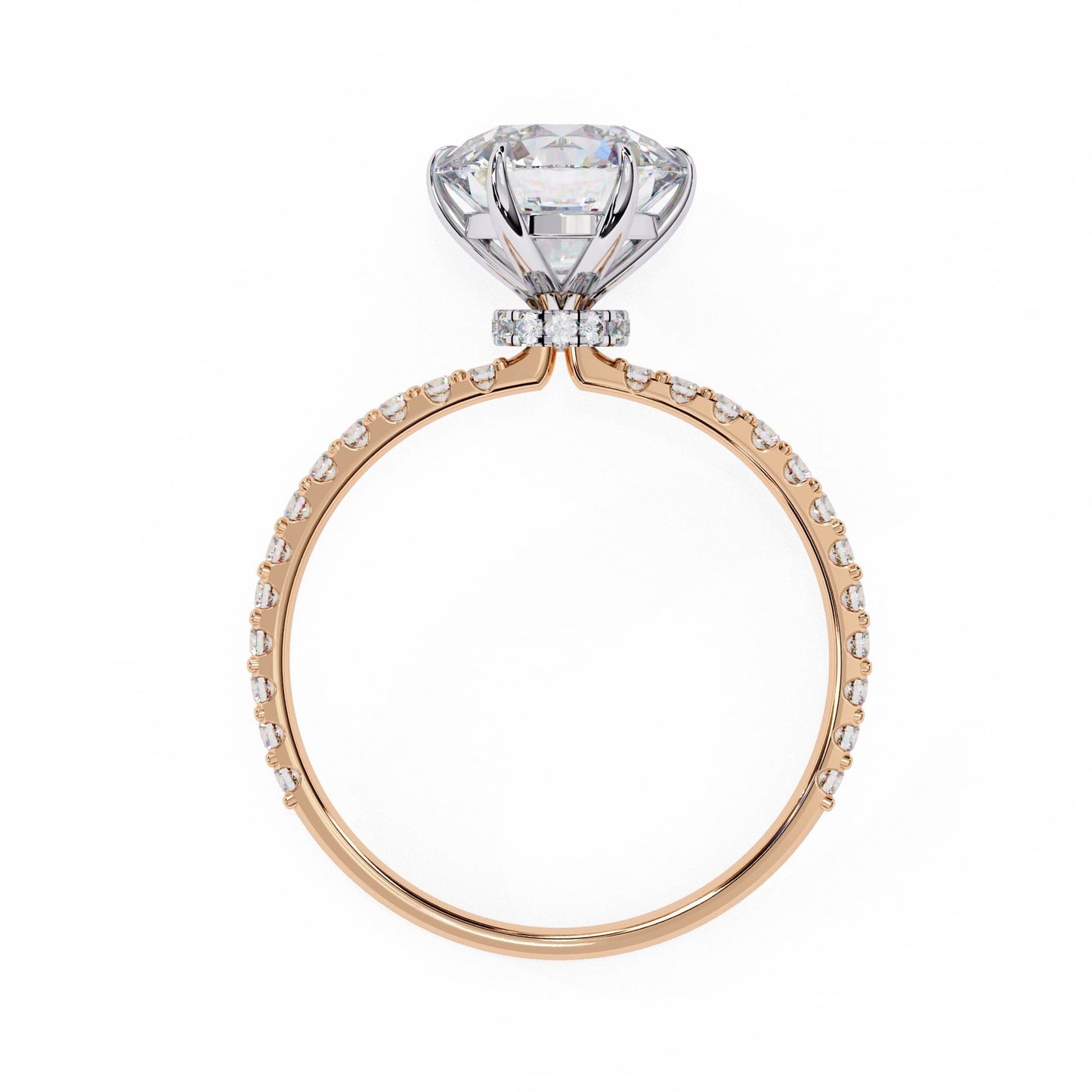 Round Diamond Solitaire Accent Engagement Ring