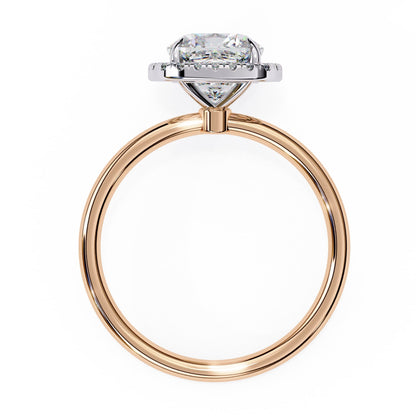 Cushion Cut Diamond Halo Engagement Ring
