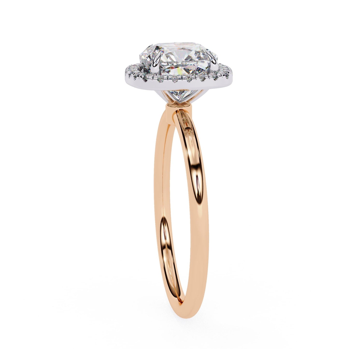 Cushion Cut Diamond Halo Engagement Ring