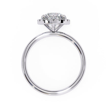14K Yellow Gold Round Diamond Halo Ring
