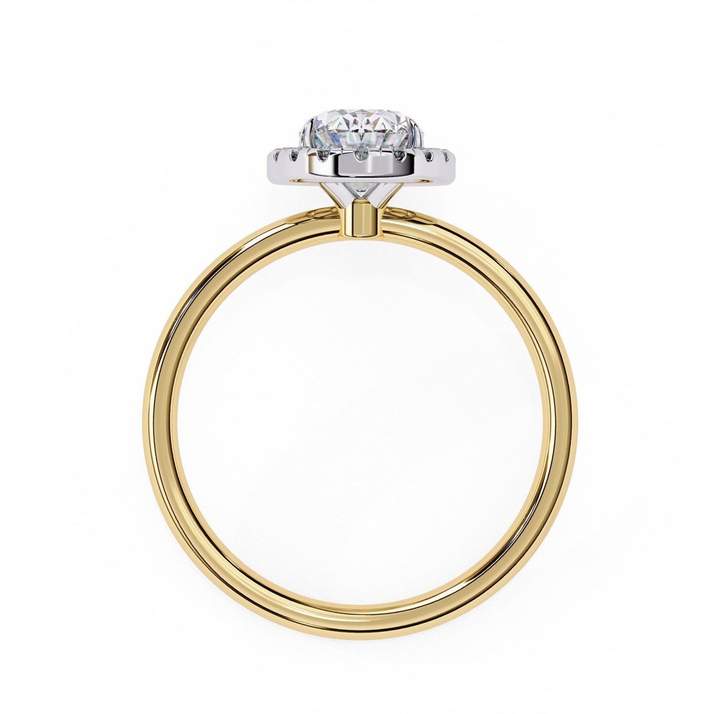 Oval Cut Lab Diamond Halo Engagement Ring