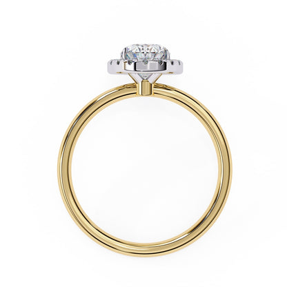 Oval Cut Lab Diamond Halo Engagement Ring