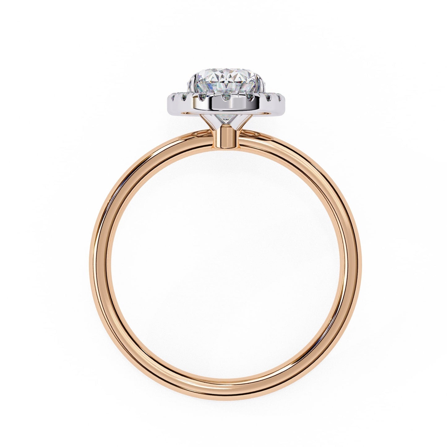 Oval Cut Lab Diamond Halo Engagement Ring