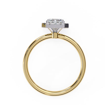 Unique Emerald Cut Diamond Halo Engagement Ring