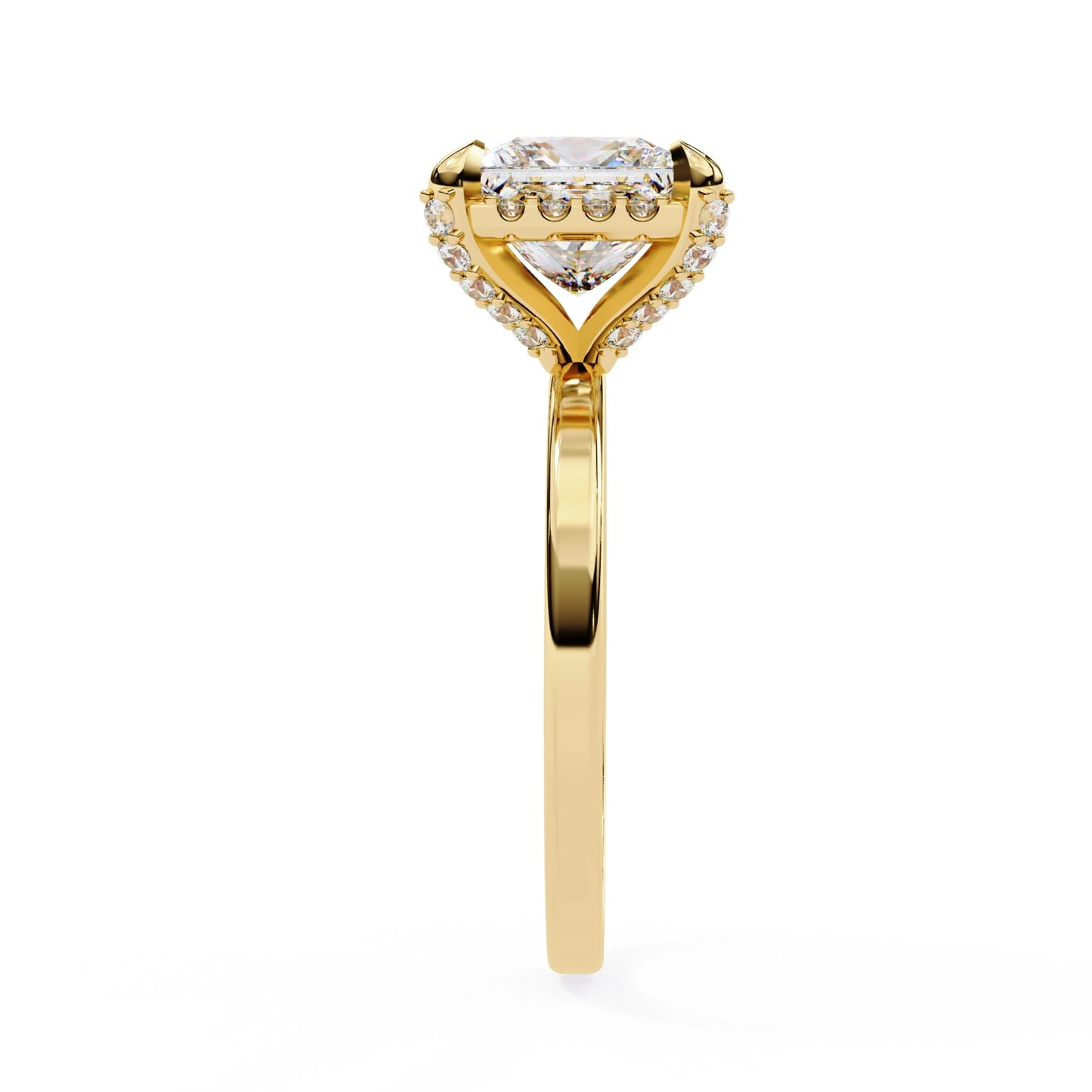 2CT Princess Cut Diamond Ring With Halo Setting