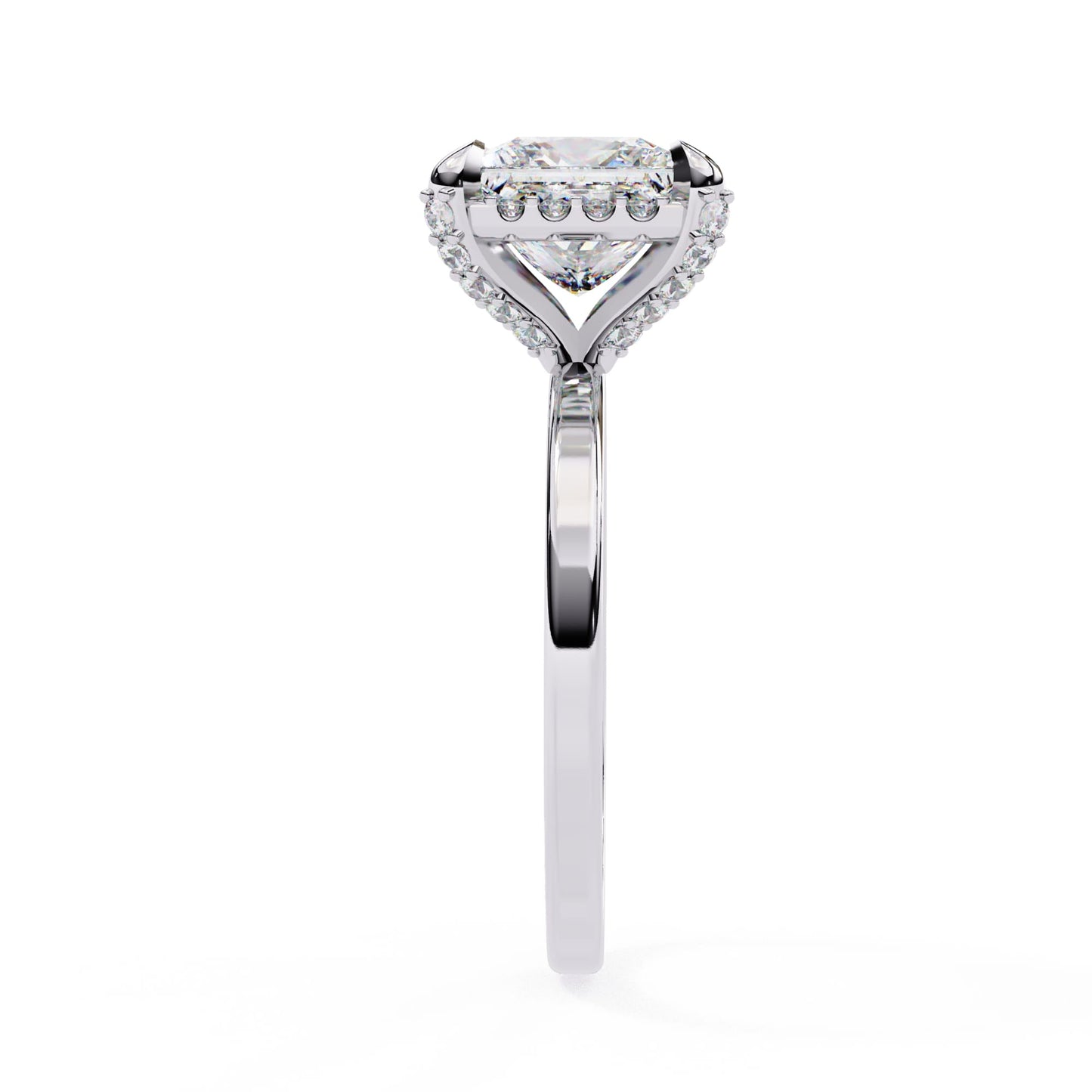 2CT Princess Cut Diamond Ring With Halo Setting