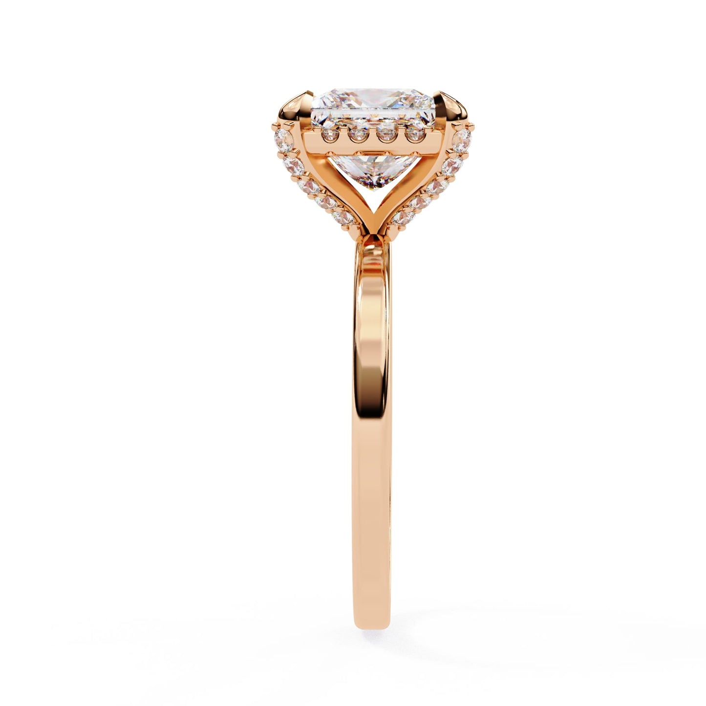 2CT Princess Cut Diamond Ring With Halo Setting