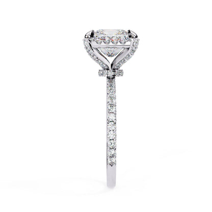 Lab Grown Princess Cut Diamond Solitaire Accent Ring