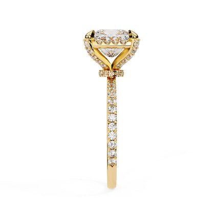 Lab Grown Princess Cut Diamond Solitaire Accent Ring
