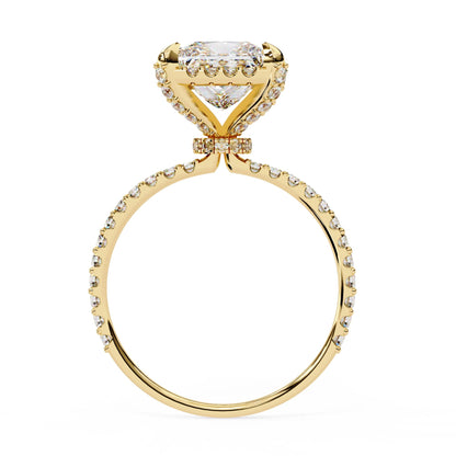Lab Grown Princess Cut Diamond Solitaire Accent Ring