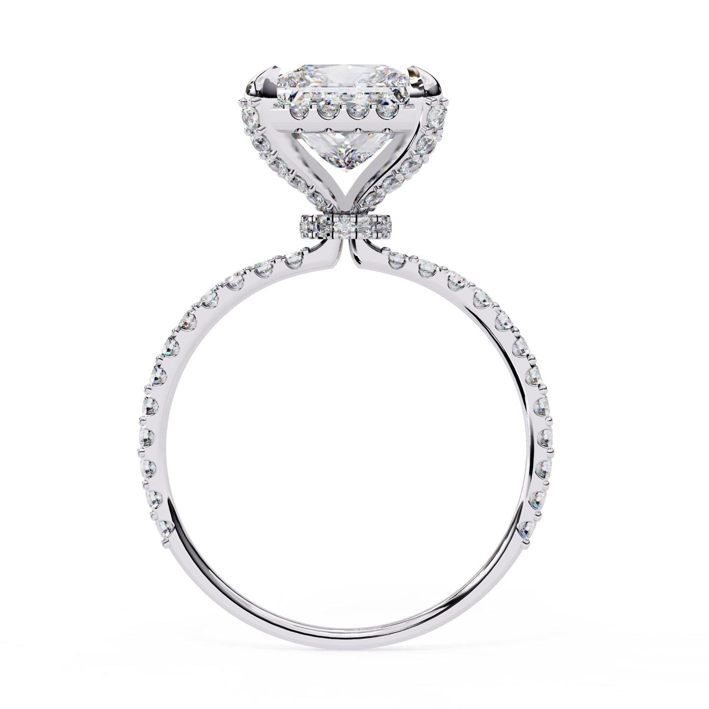 Lab Grown Princess Cut Diamond Solitaire Accent Ring