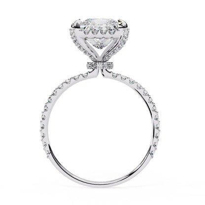 Lab Grown Princess Cut Diamond Solitaire Accent Ring