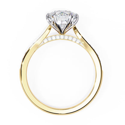Lab Diamond Round Cut Solitaire Accent Ring