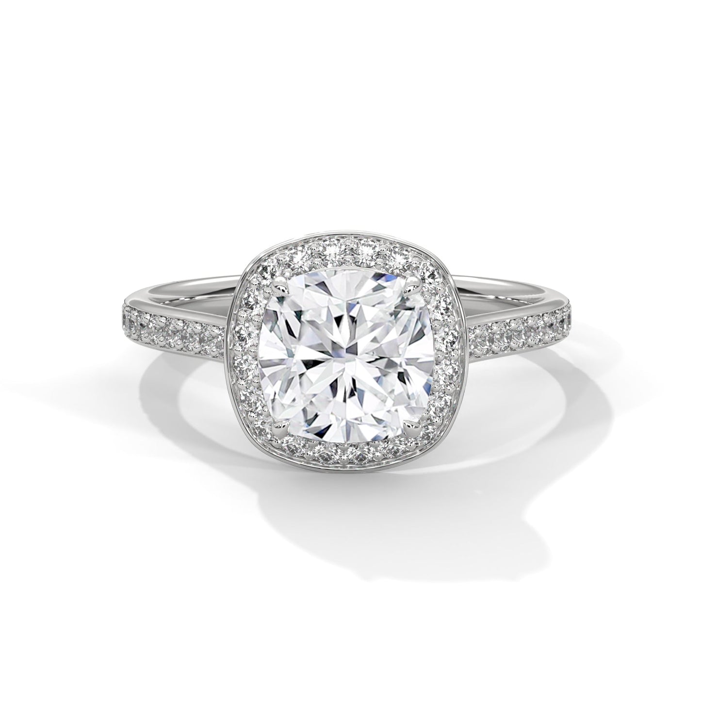 Diamond ring with a white background