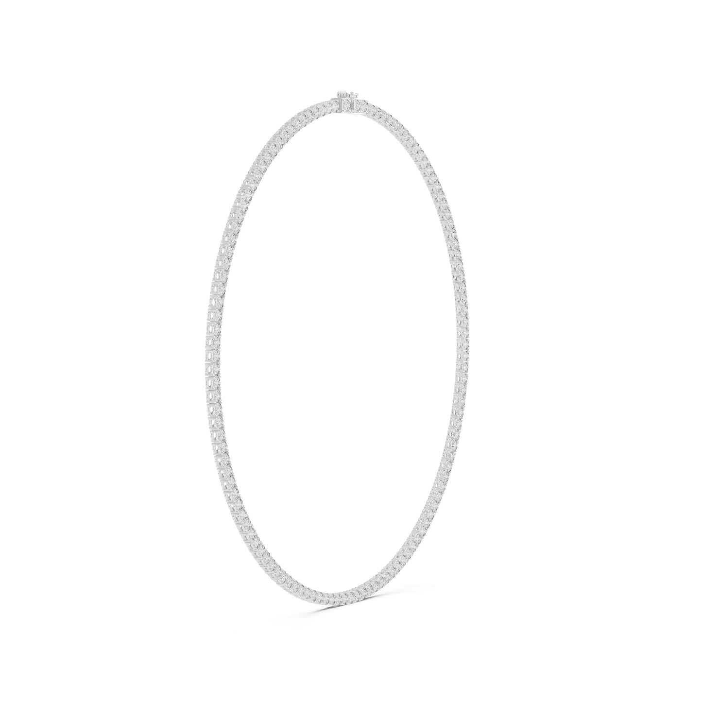 Lab Diamond Round Cut Tennis Necklace