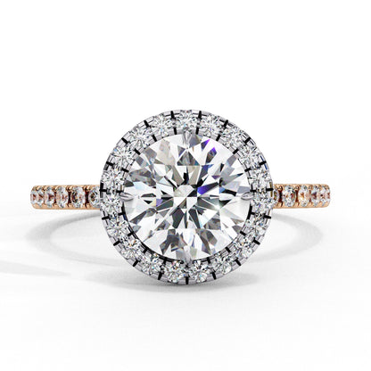 Diamond ring with a clear gemstone on a white background