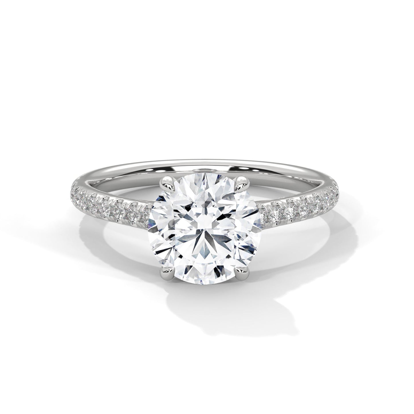 Diamond ring with a white background