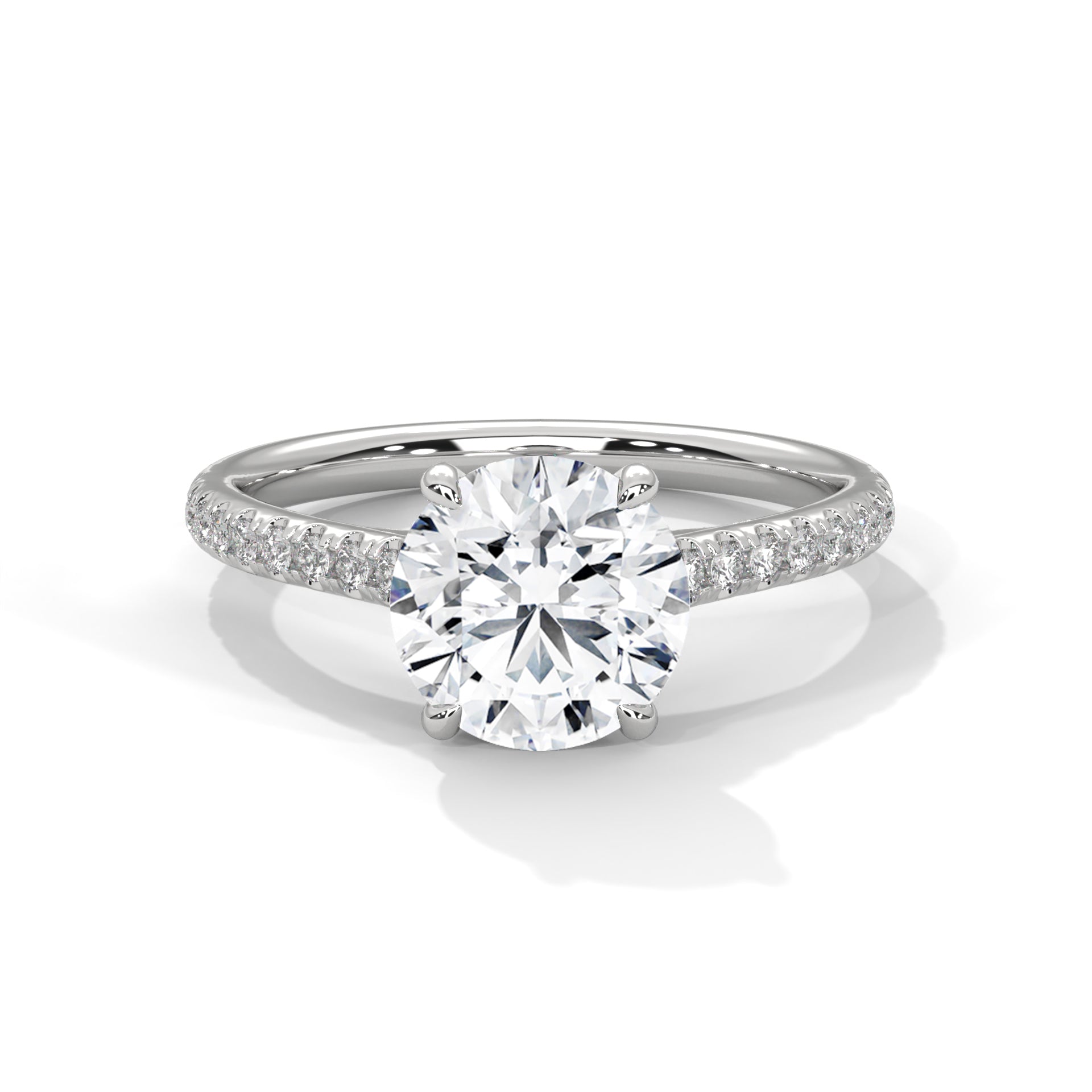 Diamond ring with a white background