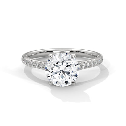 Diamond ring with a white background