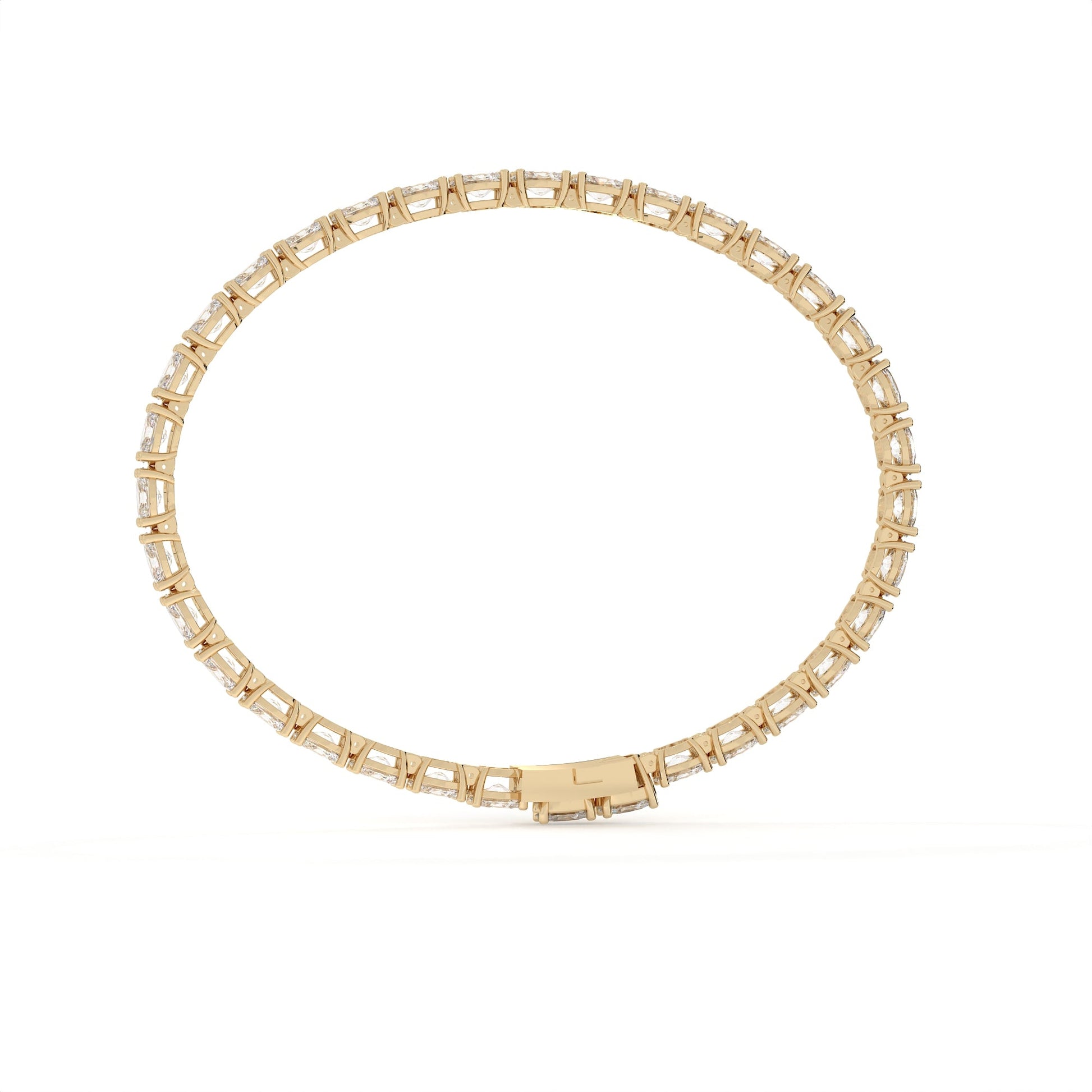 Gold bracelet on a white background