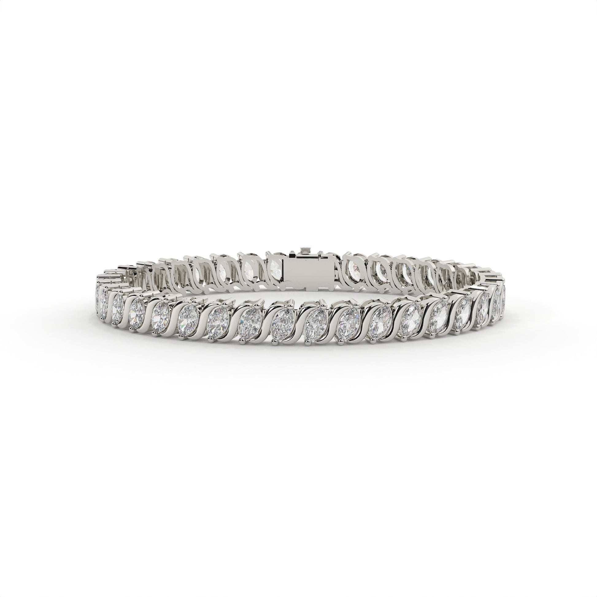 Diamond bracelet on a white background