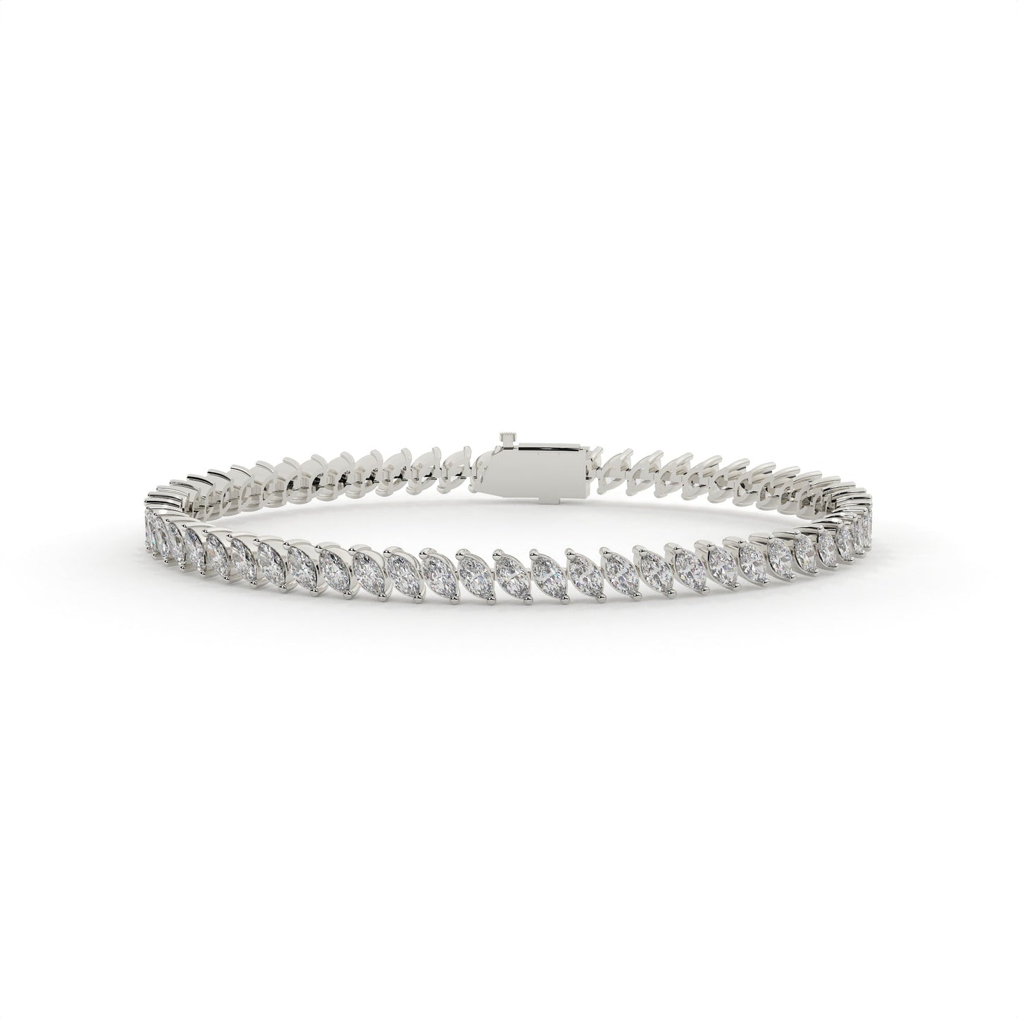 white gold bracelet on a white background