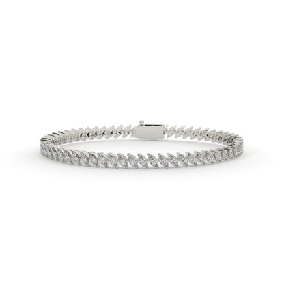 white gold bracelet on a white background