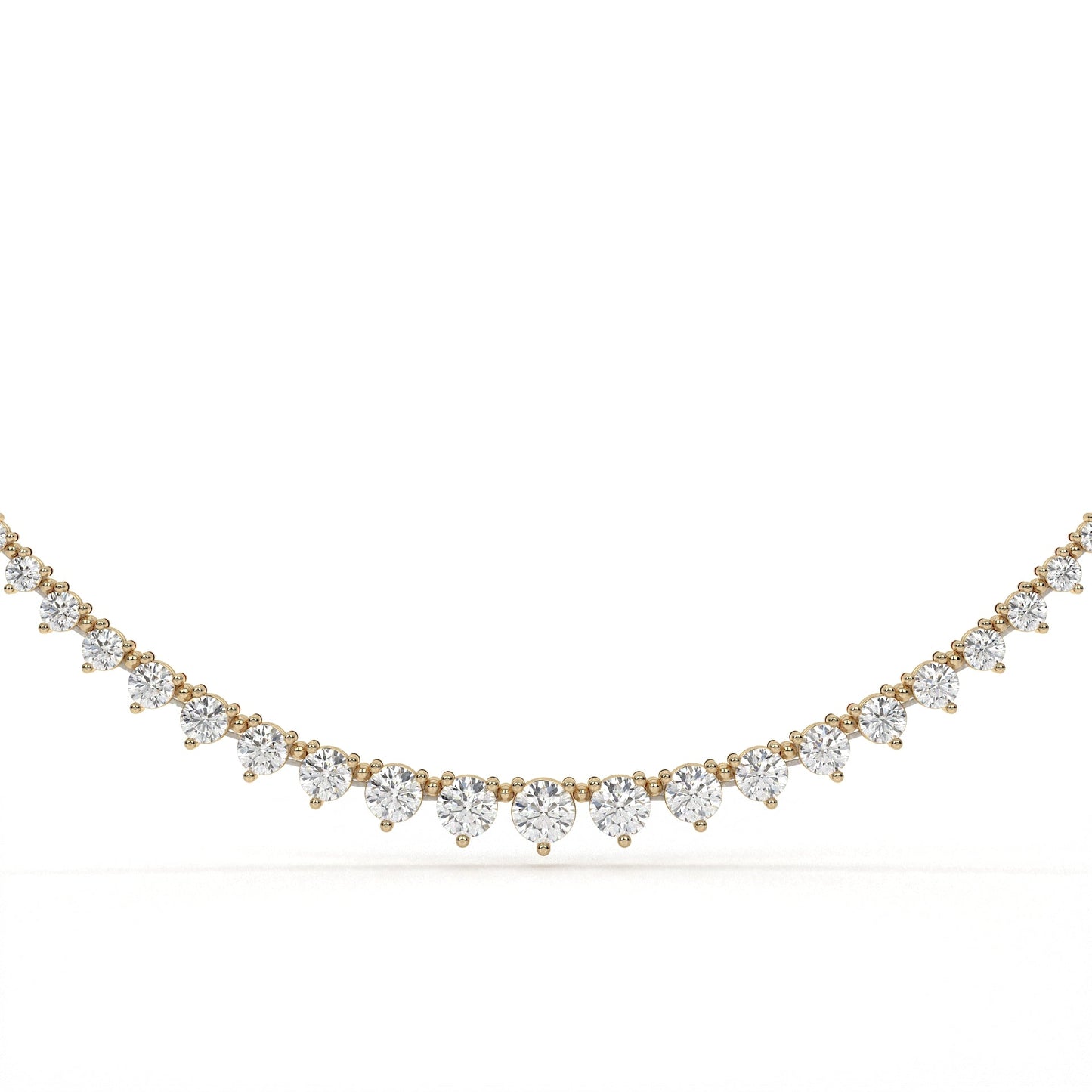 Gold and diamond necklace on a white background