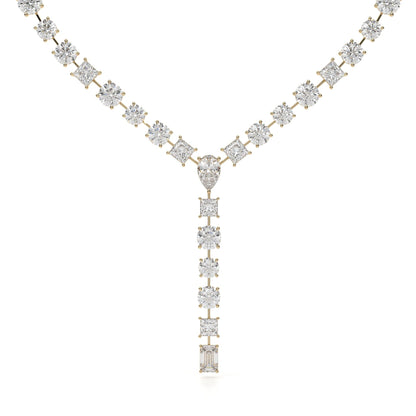 Diamond necklace on a white background