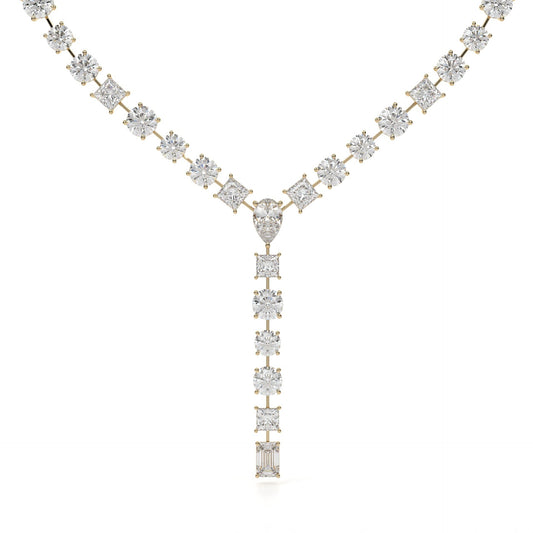Diamond necklace on a white background