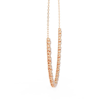 Round And Oval Cut Lab Diamond Tennis Necklace