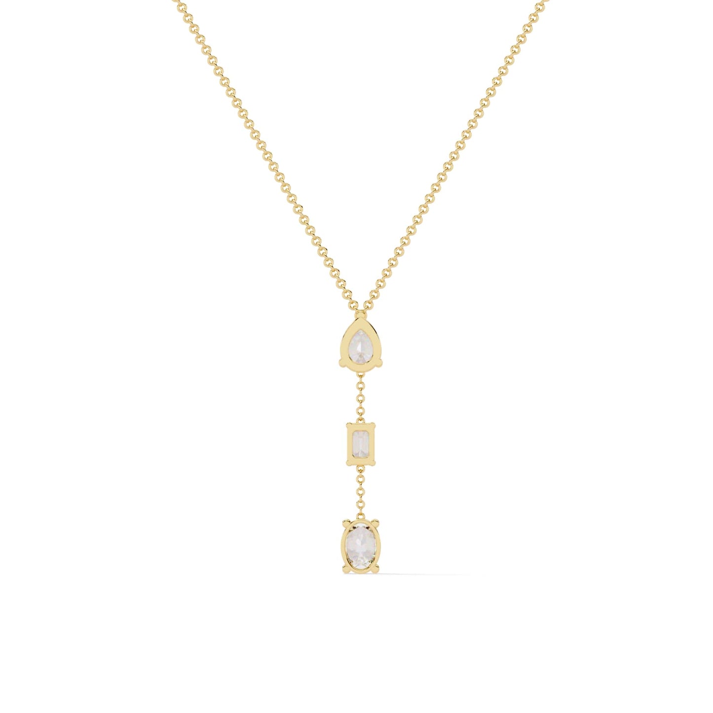 Multi Shape Lab Grown Diamond Drop Necklace