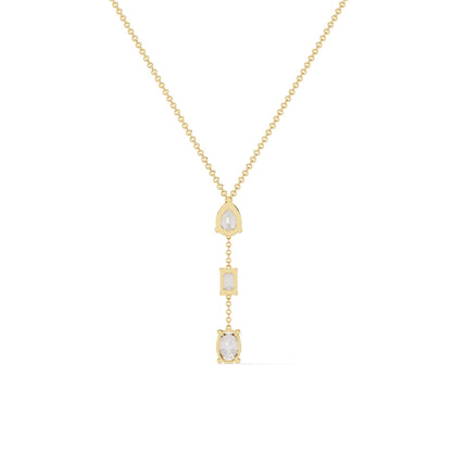 Multi Shape Lab Grown Diamond Drop Necklace