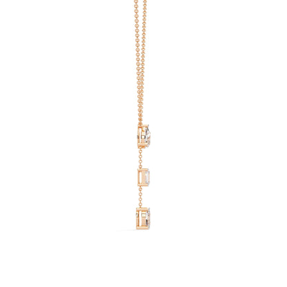 Multi Shape Lab Grown Diamond Drop Necklace