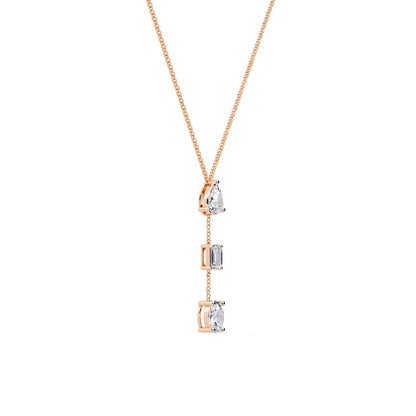 Multi Shape Lab Grown Diamond Drop Necklace