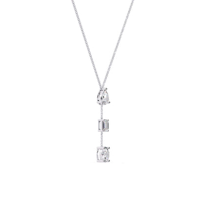 Multi Shape Lab Grown Diamond Drop Necklace