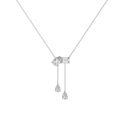 Fancy Multi Shape Drop Diamond Necklace