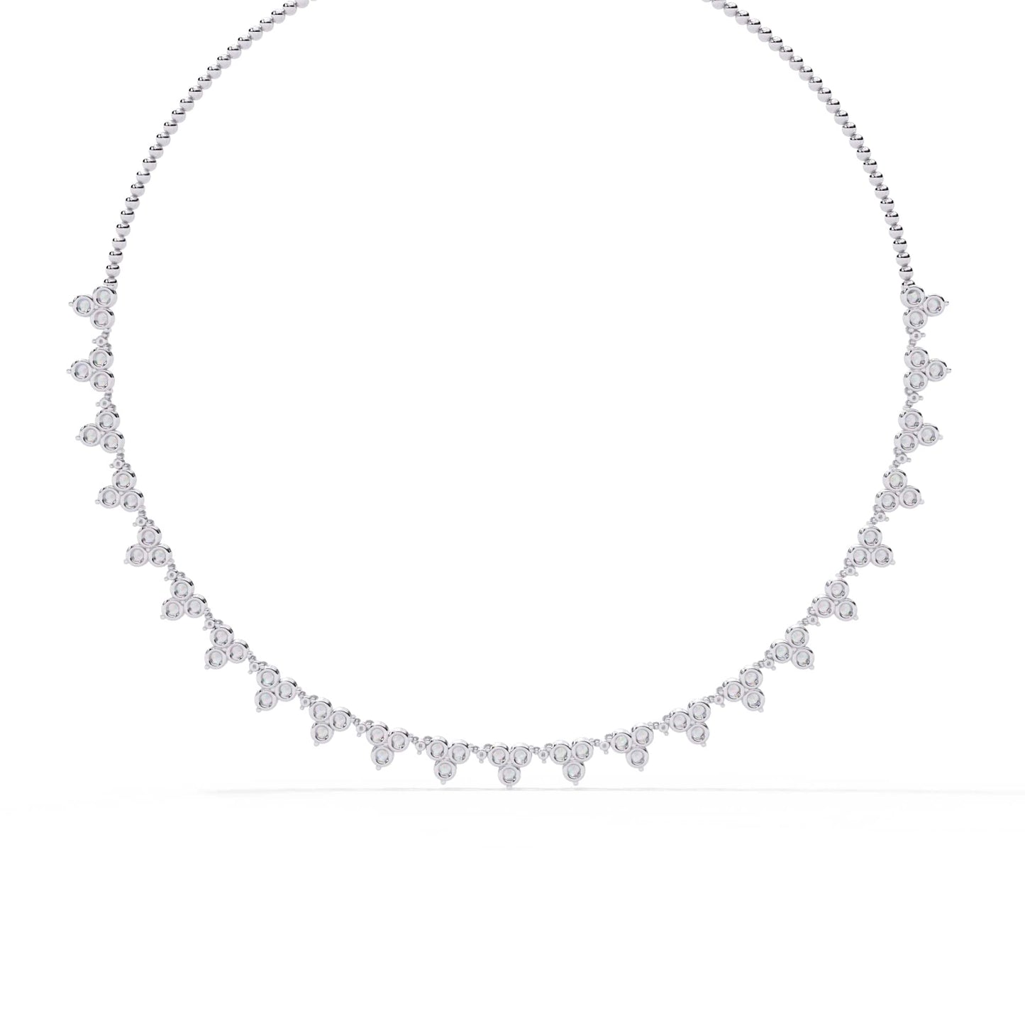 Unique Round Cut Lab Diamond Floral Necklace