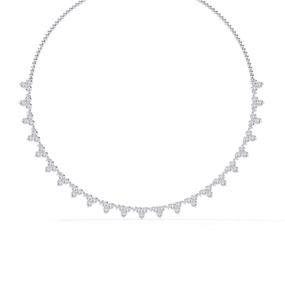 Unique Round Cut Lab Diamond Floral Necklace
