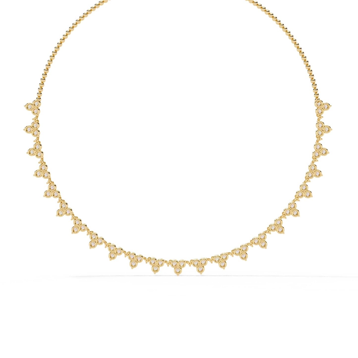 Unique Round Cut Lab Diamond Floral Necklace