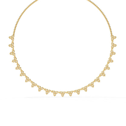 Unique Round Cut Lab Diamond Floral Necklace