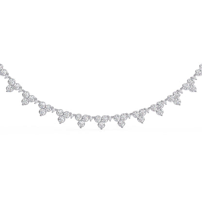 Unique Round Cut Lab Diamond Floral Necklace
